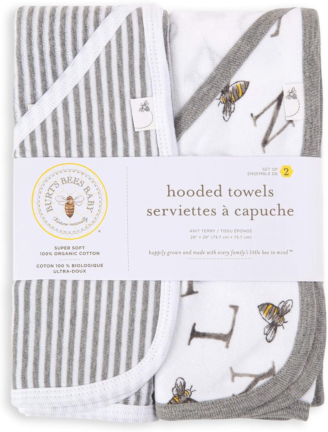 Burt's Bees Baby - Hooded Towels， Absorbent Knit Terry， Super Soft Single Ply， 100% Organic Cotton (Little Ducks， 2-Pack)，2 Count(Pack of 1) - Image 2